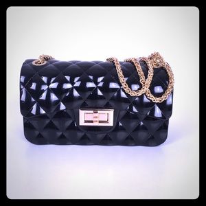 New Elegant Black Quilted Evening Bag.